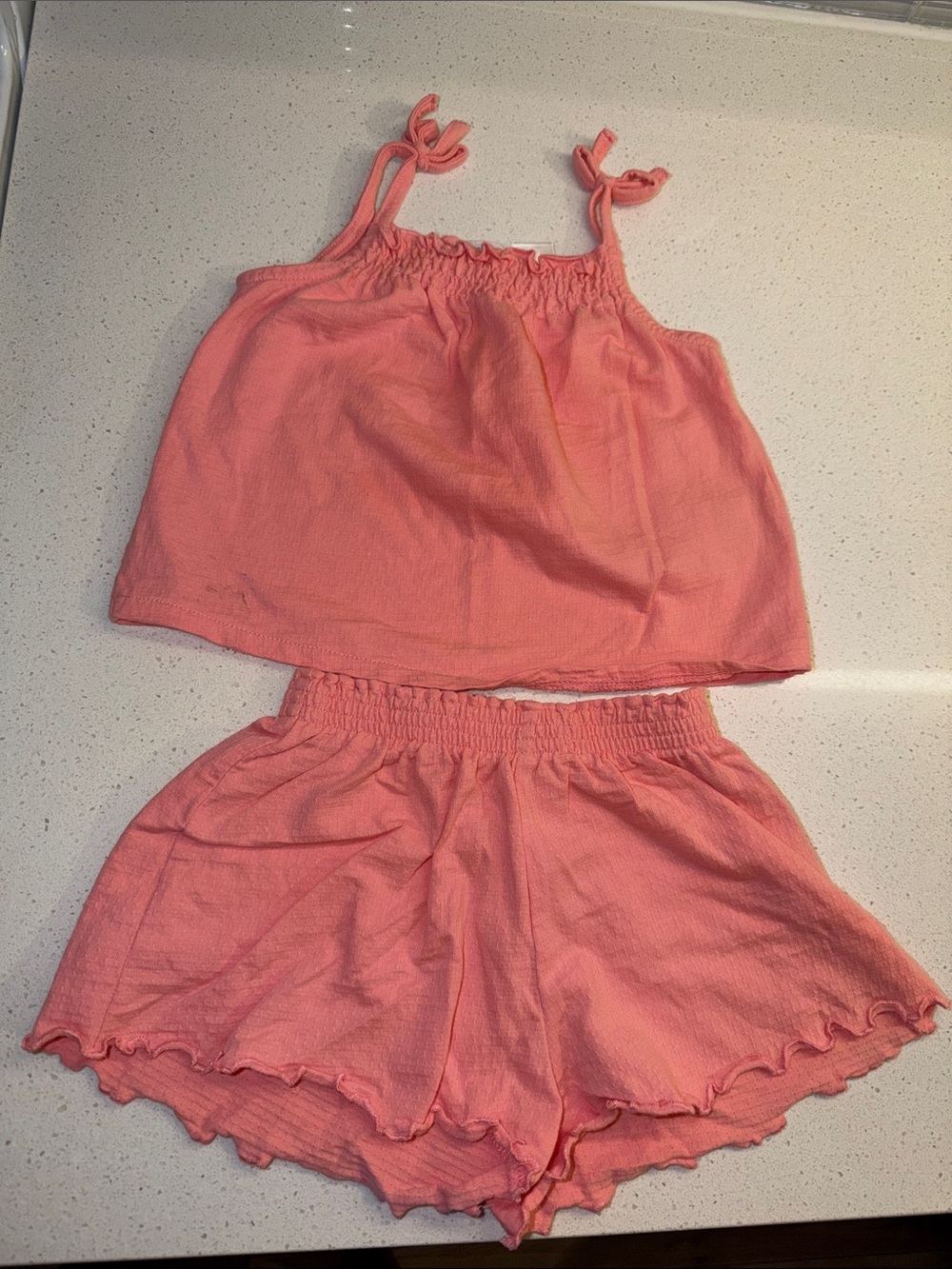 Zara Coral baby girl Two-Piece Tank & Shorts Set 9-12 months